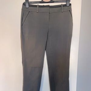 Ann Taylor dark green w black trim mid rise tapered leg dress pants